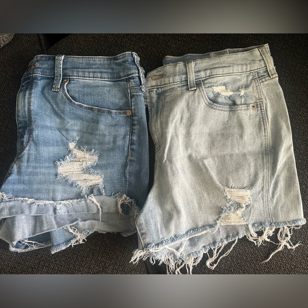 Distressed Denim Shorts Set